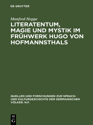 cover image of Literatentum, Magie und Mystik im Frühwerk Hugo von Hofmannsthals